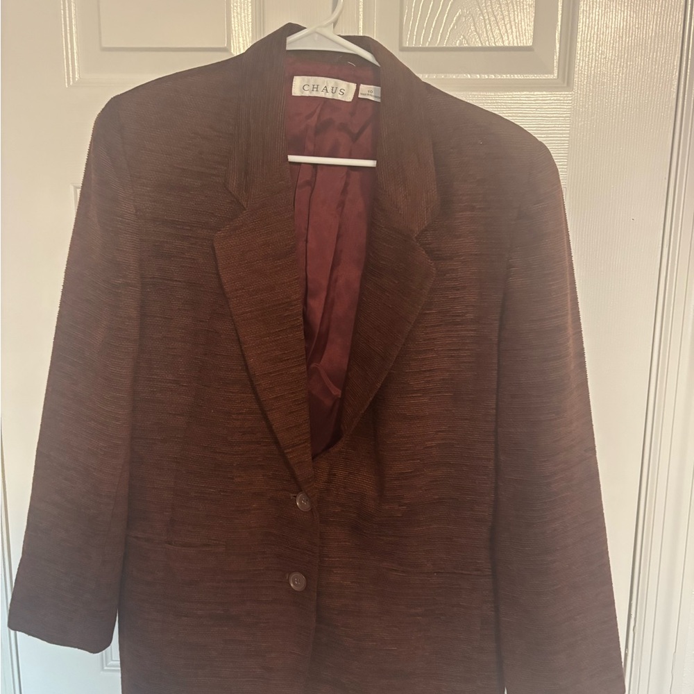 Chaus Rich Brown Textured Blazer